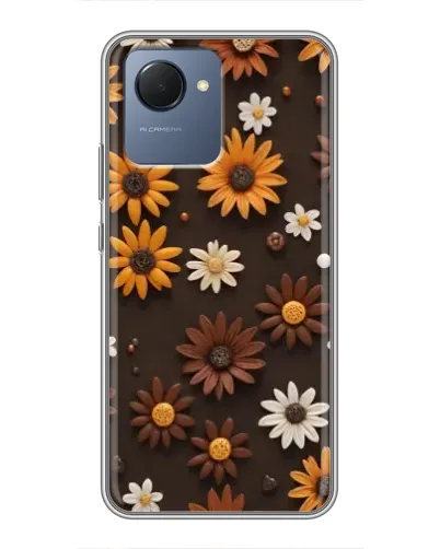 Чехол для Realme NARZO 50i Prime с картинкой «Узор из маленьких подсолнухов» Чехол для Realme NARZO 50i Prime с картинкой «Узор из маленьких подсолнухов»