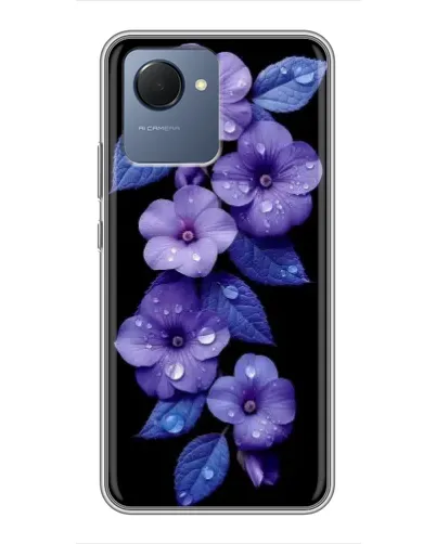 Чехол для Realme NARZO 50i Prime с картинкой «Фиолетовые цветы с росою» Чехол для Realme NARZO 50i Prime с картинкой «Фиолетовые цветы с росою»