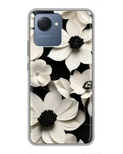 Чехол для Realme NARZO 50i Prime с картинкой «Объемные белые цветы»