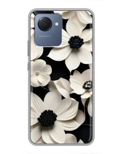 Чехол для Realme NARZO 50i Prime с картинкой «Объемные белые цветы» Чехол для Realme NARZO 50i Prime с картинкой «Объемные белые цветы»