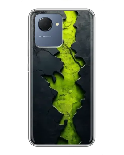 Чехол для Realme NARZO 50i Prime с картинкой «Салатовый разлом скалы» Чехол для Realme NARZO 50i Prime с картинкой «Салатовый разлом скалы»