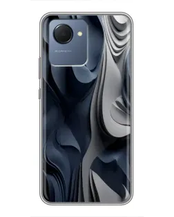 Чохол для Realme NARZO 50i Prime з картинкою «Об'ємні сині складки»