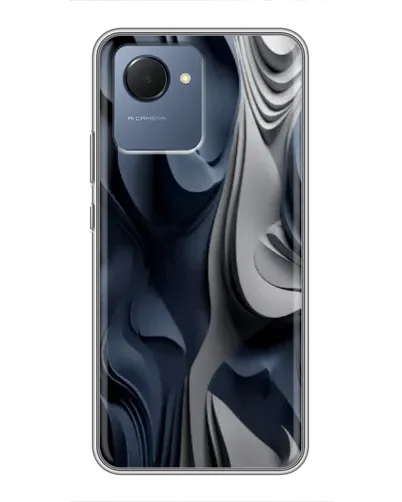 Чехол для Realme NARZO 50i Prime с картинкой «Объемные синие складки» Чехол для Realme NARZO 50i Prime с картинкой «Объемные синие складки»
