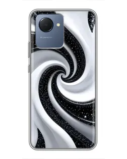 Чохол для Realme NARZO 50i Prime з картинкою «Чорно-біла спіраль»