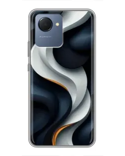 Чохол для Realme NARZO 50i Prime з картинкою «Об'ємні чорно-білі стрічки»