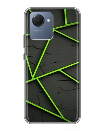 Чехол для Realme NARZO 50i Prime с картинкой «Зеленые геометрические линии» Чехол для Realme NARZO 50i Prime с картинкой «Зеленые геометрические линии»