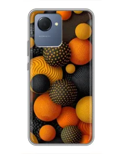 Чехол для Realme NARZO 50i Prime с картинкой «Объемные оранжевые сферы»