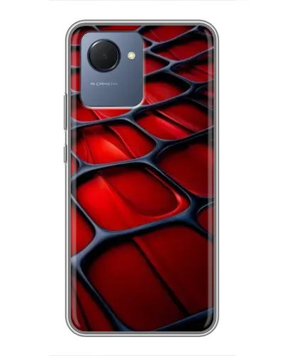 Чехол для Realme NARZO 50i Prime с картинкой «Красная глянцевая сетка» Чехол для Realme NARZO 50i Prime с картинкой «Красная глянцевая сетка»