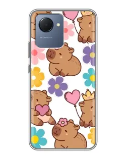 Чохол для Realme NARZO 50i Prime з картинкою «Квітковий паттерн капібар»