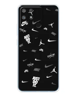 Чехол для Realme NARZO 80 Lite 4G с картинкой «Nike Black Pattern» Чехол для Realme NARZO 80 Lite 4G с картинкой «Nike Black Pattern»