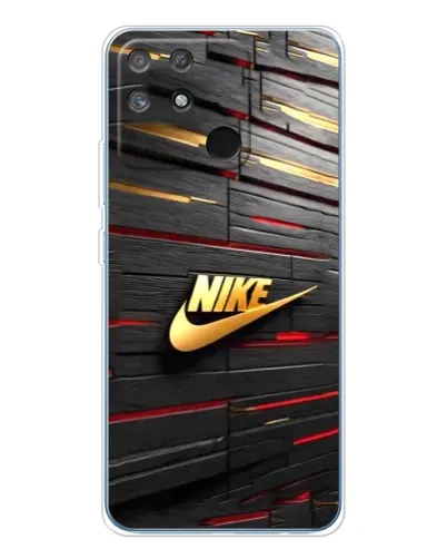 Чехол для Realme NARZO 80 Lite 4G с картинкой «Золотой Nike на металле»