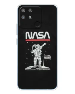 Чохол для Realme NARZO 80 Lite 4G з картинкою «NASA — крокуємо по Місяцю»
