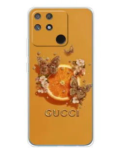 Чехол для Realme NARZO 80 Lite 4G с картинкой «Gucci — золотые бабочки» Чехол для Realme NARZO 80 Lite 4G с картинкой «Gucci — золотые бабочки»