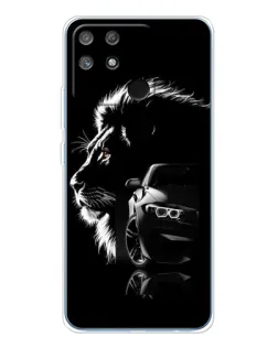 Чехол для Realme NARZO 80 Lite 4G с картинкой «BMW и лев» Чехол для Realme NARZO 80 Lite 4G с картинкой «BMW и лев»