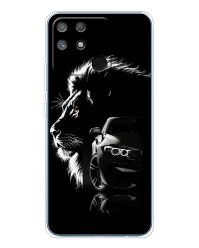 Чехол для Realme NARZO 80 Lite 4G с картинкой «BMW и лев» Чехол для Realme NARZO 80 Lite 4G с картинкой «BMW и лев»