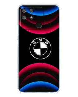 Чехол для Realme NARZO 80 Lite 4G с картинкой «Логотип BMW и неоновые дуги» Чехол для Realme NARZO 80 Lite 4G с картинкой «Логотип BMW и неоновые дуги»