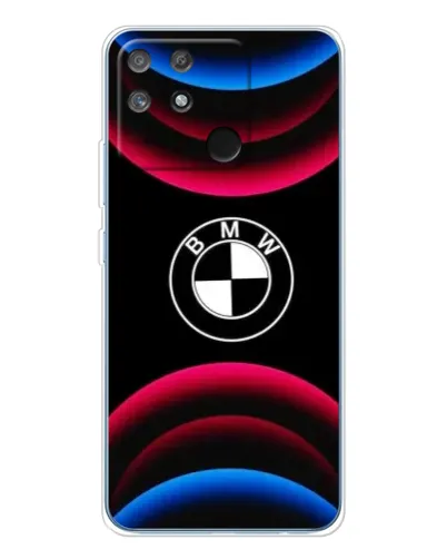 Чехол для Realme NARZO 80 Lite 4G с картинкой «Логотип BMW и неоновые дуги» Чехол для Realme NARZO 80 Lite 4G с картинкой «Логотип BMW и неоновые дуги»