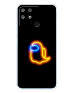 Чехол для Realme NARZO 80 Lite 4G с картинкой «Among Us неоновое сияние»