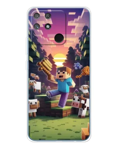 Чехол для Realme NARZO 80 Lite 4G с картинкой «Стив на ферме»
