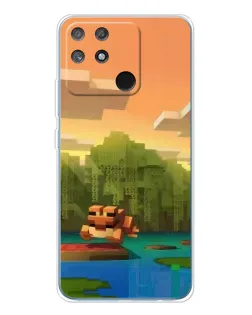 Чехол для Realme NARZO 80 Lite 4G с картинкой «Майнкрафт закат солнца»