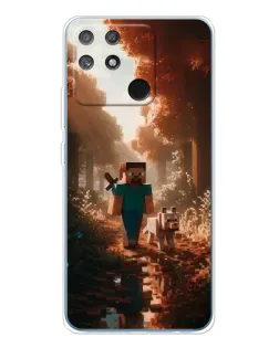 Чехол для Realme NARZO 80 Lite 4G с картинкой «Стив в лесу»