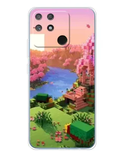 Чехол для Realme NARZO 80 Lite 4G с картинкой «Розовое дерево Minecraft»