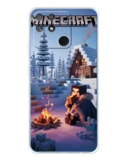 Чехол для Realme NARZO 80 Lite 4G с картинкой «Зимний Minecraft»