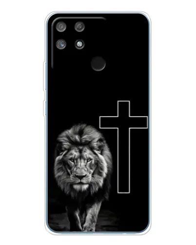 Чехол для Realme NARZO 80 Lite 4G с картинкой «Лев и Крест» Чехол для Realme NARZO 80 Lite 4G с картинкой «Лев и Крест»