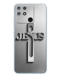 Чехол для Realme NARZO 80 Lite 4G с картинкой «Металлический крест Jesus»