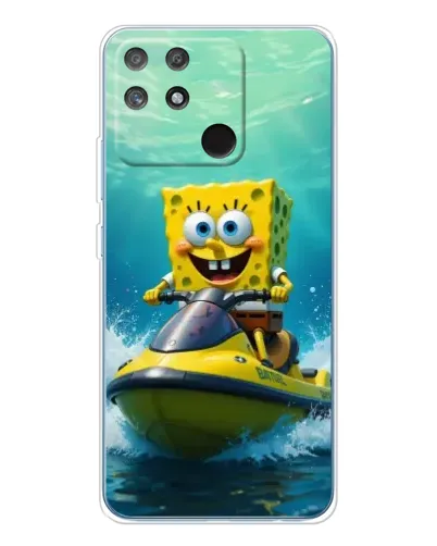 Чехол для Realme NARZO 80 Lite 4G с картинкой «Спанч Боб на гидроцикле» Чехол для Realme NARZO 80 Lite 4G с картинкой «Спанч Боб на гидроцикле»