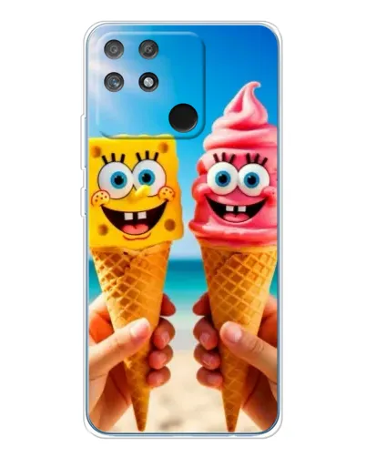 Чехол для Realme NARZO 80 Lite 4G с картинкой «Спанч Боб мороженое» Чехол для Realme NARZO 80 Lite 4G с картинкой «Спанч Боб мороженое»