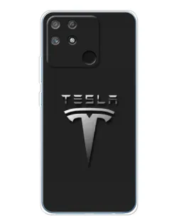 Чохол для Realme NARZO 80 Lite 4G з картинкою «Сталевий логотип Tesla»