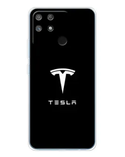Чохол для Realme NARZO 80 Lite 4G з картинкою «Tesla White Logo»