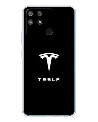 Чехол для Realme NARZO 80 Lite 4G с картинкой «Tesla White Logo» Чехол для Realme NARZO 80 Lite 4G с картинкой «Tesla White Logo»