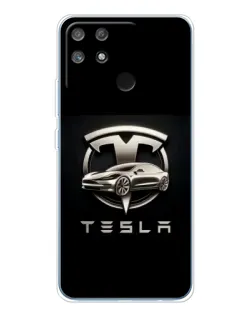 Чохол для Realme NARZO 80 Lite 4G з картинкою «Tesla — срібне авто»