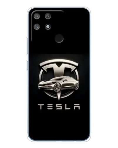Чехол для Realme NARZO 80 Lite 4G с картинкой «Tesla — серебристое авто» Чехол для Realme NARZO 80 Lite 4G с картинкой «Tesla — серебристое авто»