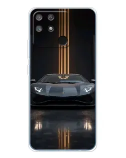 Чехол для Realme NARZO 80 Lite 4G с картинкой «Lamborghini золотые линии»