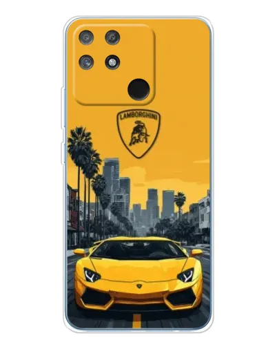 Чехол для Realme NARZO 80 Lite 4G с картинкой «Желтый Lamborghini город»