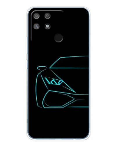 Чехол для Realme NARZO 80 Lite 4G с картинкой «Голубой силуэт Lamborghini»