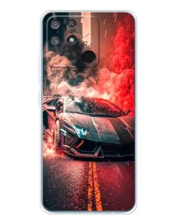 Чехол для Realme NARZO 80 Lite 4G с картинкой «Lamborghini красный дым»