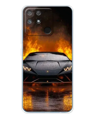 Чехол для Realme NARZO 80 Lite 4G с картинкой «Lamborghini в огне»