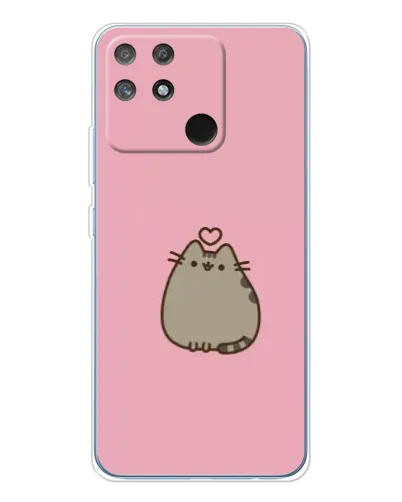 Чехол для Realme NARZO 80 Lite 4G с картинкой «Pusheen сердце»