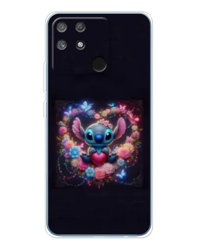 Чехол для Realme NARZO 80 Lite 4G с картинкой «Stitch в цветах»