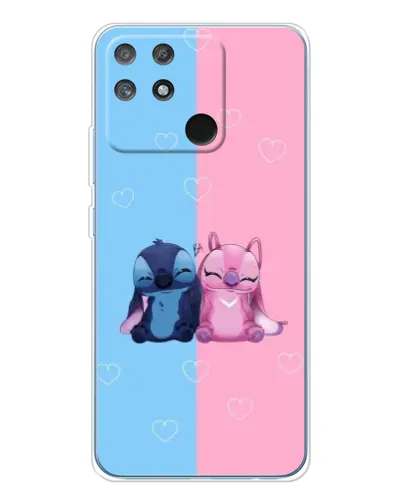 Чехол для Realme NARZO 80 Lite 4G с картинкой «Stitch и Angel Love»