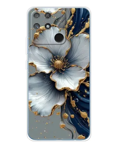 Чехол для Realme NARZO 80 Lite 4G с картинкой «Белый цветок и золотой флюид» Чехол для Realme NARZO 80 Lite 4G с картинкой «Белый цветок и золотой флюид»