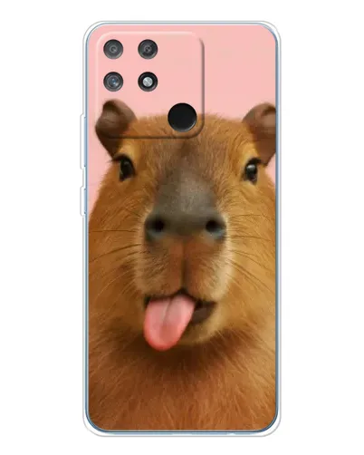 Чехол для Realme NARZO 80 Lite 4G с картинкой «Капибара с языком»