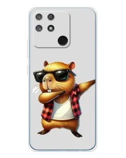 Чехол для Realme NARZO 80 Lite 4G с картинкой «Капибара рэпер даб»