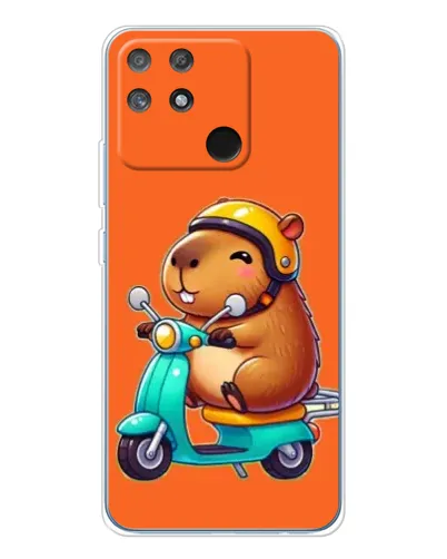 Чехол для Realme NARZO 80 Lite 4G с картинкой «Капибара на скутере»