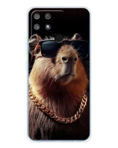 Чехол для Realme NARZO 80 Lite 4G с картинкой «Капибара золотая цепь»