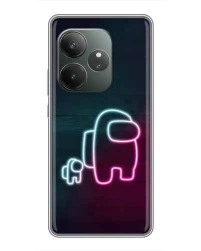 Чехол для Realme Narzo 90 с картинкой «Among Us неон-арт»